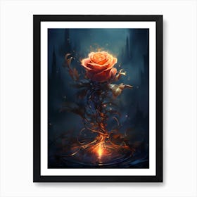 Rose In The Water Art Print