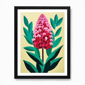 Cut Out Style Flower Art Celosia 1 Art Print