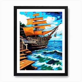 Sailboat On The Sea Art Print
