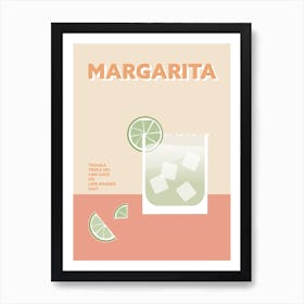 Margarita Cocktail Pink Yellow Colourful Kitchen Bar Wall Art Print