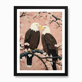 Art Nouveau Birds Poster Bald Eagle 3 Art Print