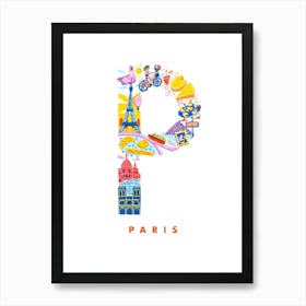 Paris France Travel Illustration Art Print