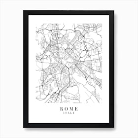 Rome Italy Street Map Minimal Art Print