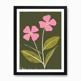 Pink & Green Periwinkle 1 Art Print