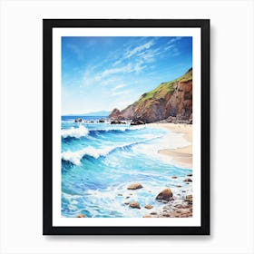 A Painting Of Pfeiffer Beach, Big Sur California Usa 5 Póster