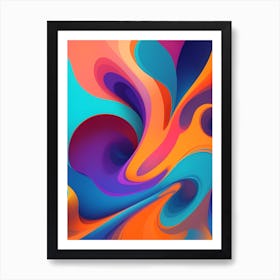 Abstract Colorful Waves Vertical Composition 56 Art Print
