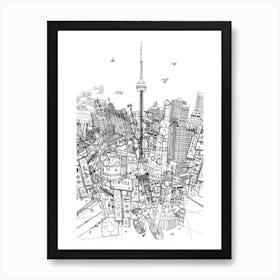 Toronto! (Black and white) Art Print