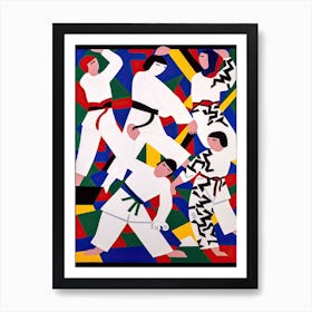 Taekwondo In The Style Of Matisse 3 Art Print