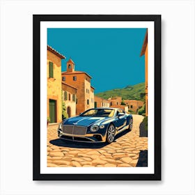 A Bentley Continental Gt In The Tuscany Italy Illustration 2 Art Print