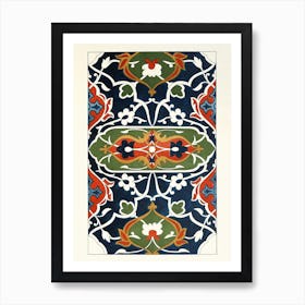 Green And Red Ornamental Tiles From The Afghan Boundary Commission Art Print