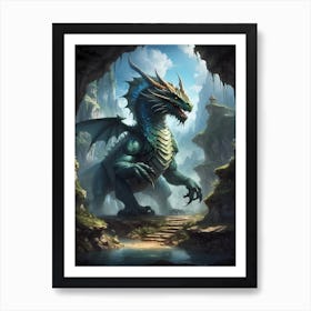 Dragon In The Cave Art Print