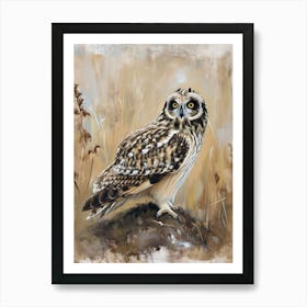 Short Eared Owl Painting 1 Art Print