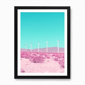 Windmills In The Pink Palm Springs Desert Art Print