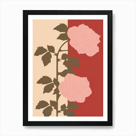 Roses Flower Big Bold Illustration 3 Art Print