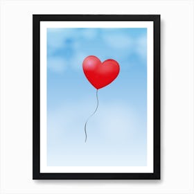 Heart Balloon In The Sky Art Print