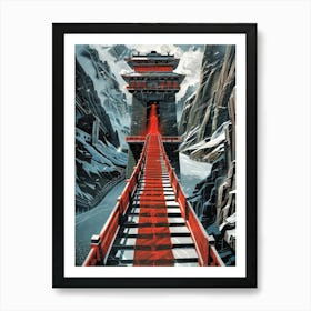 Red Bridge 1 Art Print