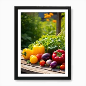 Assorted Vegetables Straight From The Garden Rich In Color And Variety Including Vibrant Red Tomat (2) Art Print