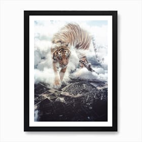 Giant Tiger Want To Play With Plane 1 Art Print