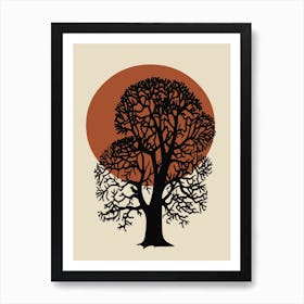 Sun And Tree In Bold Art Print