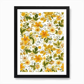 Blossom Bounty London Fabrics Floral Pattern 3 Art Print