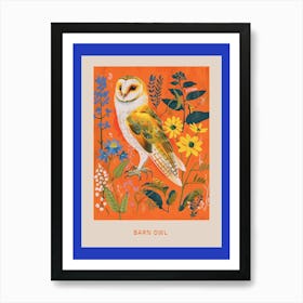 Spring Birds Poster Barn Owl 1 Art Print