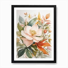 Watercolor Of Flowers Art Print