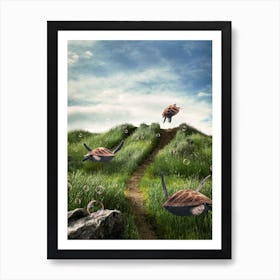 Turtles in the Green Fields Poster