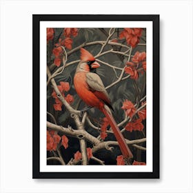 Dark And Moody Botanical Cardinal 1 Art Print