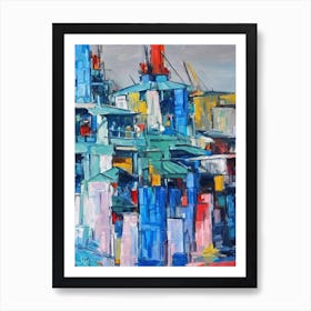 Port Of Haiphong Vietnam Abstract Block harbour Art Print