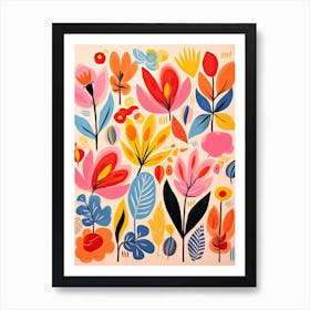 Flowers 25, Matisse style, Floral texture Art Print