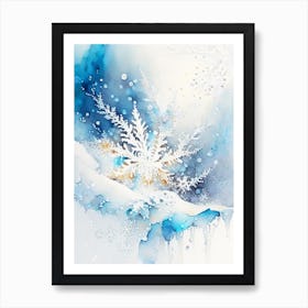 Water, Snowflakes, Storybook Watercolours 1 Art Print