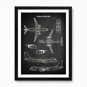 Airbus 320 200 Airplane Decor Aircraft Decor Plane Decor Airplane Art Airplane Print Airplane Blueprint Airplane Art Va3201 Art Print