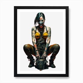 Tattooed punk woman Art Print