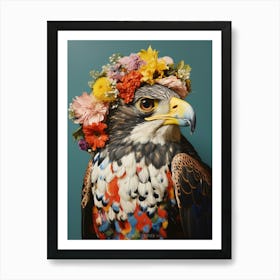 Bird With A Flower Crown Falcon 2 Art Print