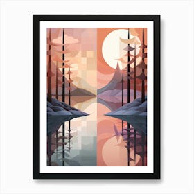 Landscape Geometric Abstract Illustration 11 Art Print