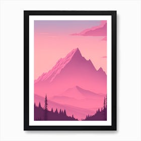 Misty Mountains Vertical Background In Pink Tone 11 Art Print