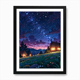 Night Sky Anime aesthetic 14 Art Print