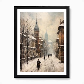 Vintage Winter Painting Vienna Austria 3 Art Print