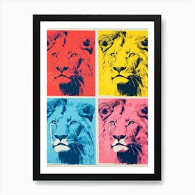 Lion Pop Art Colour Burst 2 Art Print