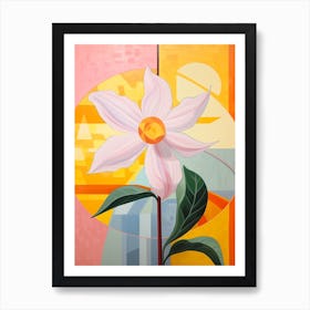 Daffodil 1 Hilma Af Klint Inspired Pastel Flower Painting Art Print