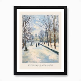 Winter City Park Poster Schnbrunn Palace Gardens Vienna 2 Art Print