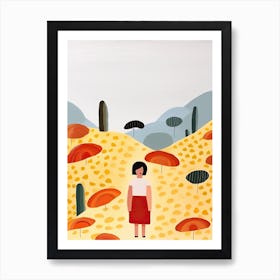 Tuscany, Tiny People And Illustration 2 Art Print