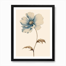 Blue Anemone Flower Art Print