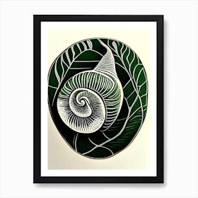 Apple Snail 1 Linocut Art Print