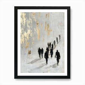 People Walking In The Snow 1 Art Print