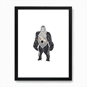 Photographer Gorilla Holding A Camera, Fun Safari Animal Print, Portrait Art Print