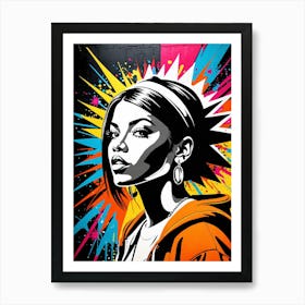 Graffiti Mural Of Beautiful Hip Hop Girl 59 Art Print