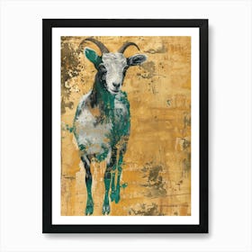 Pygmy Goat Gold Effect Collage 4 Art Print