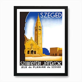 Szeged, Hungary, Vintage Travel Poster Art Print