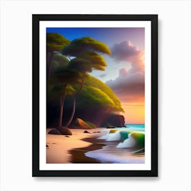 Sunset On The Beach Poster